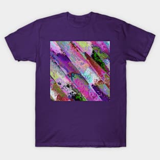 Digitally "painted" diagonal "floorboards" T-Shirt